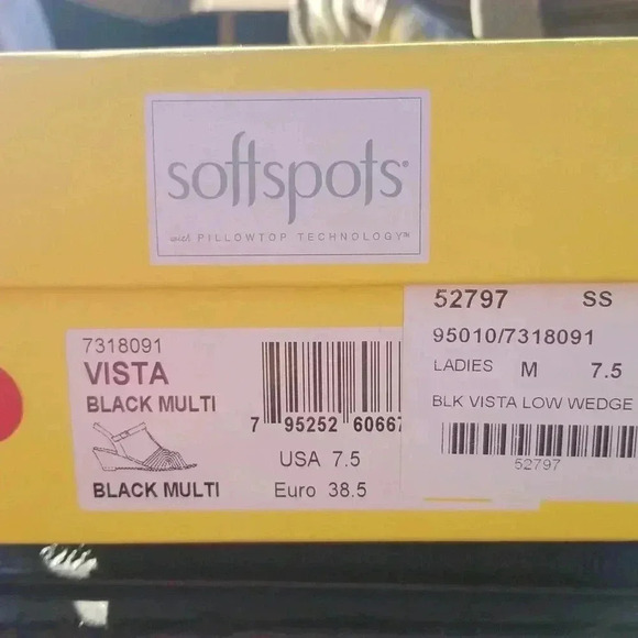 Softspots Vista low wedge blk/multi 7.5 leather upper - Picture 7 of 8